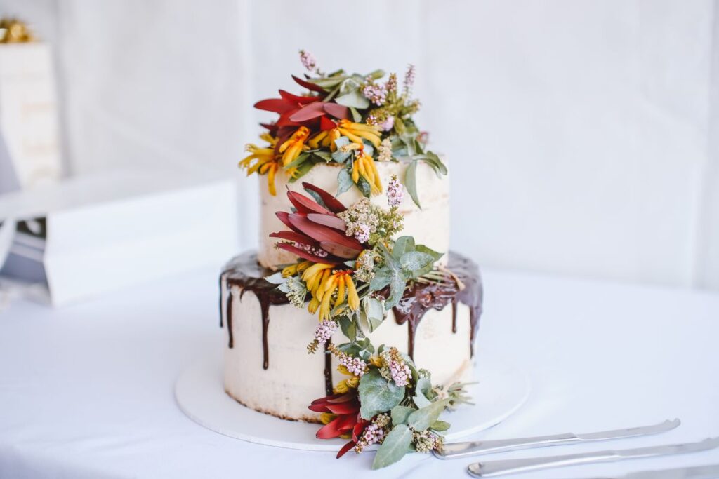 Rustic Three-Tier Wedding Cake